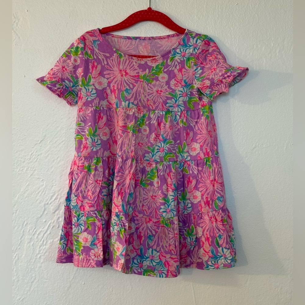 Lilly Pulitzer - Floral Pink and Green Kids Dress